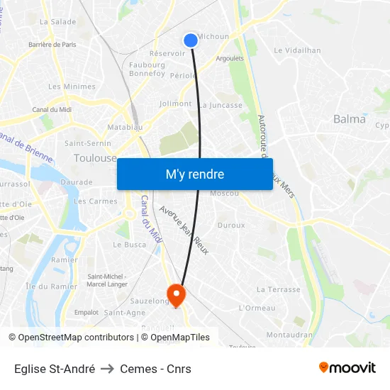 Eglise St-André to Cemes - Cnrs map