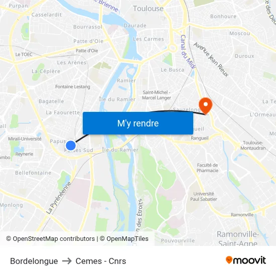 Bordelongue to Cemes - Cnrs map