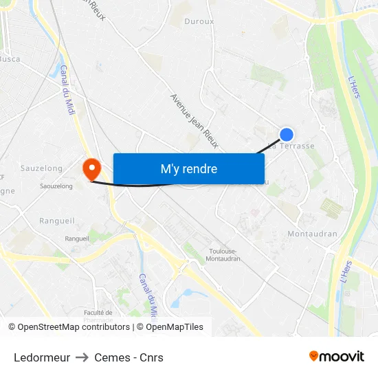 Ledormeur to Cemes - Cnrs map