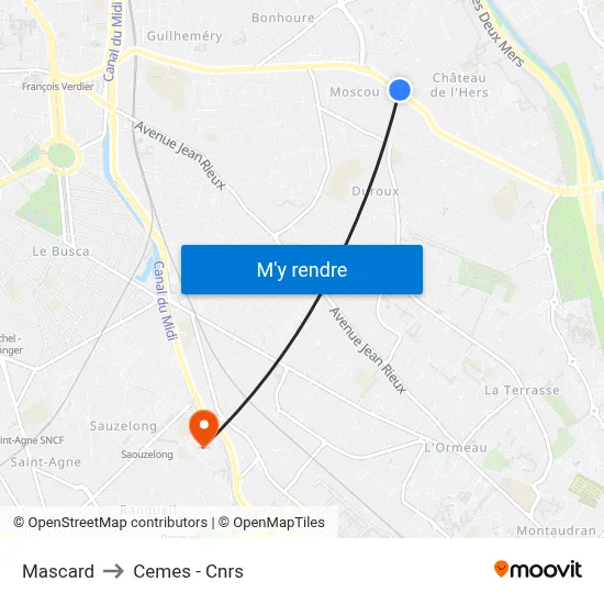 Mascard to Cemes - Cnrs map