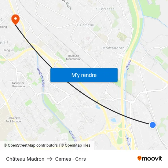 Château Madron to Cemes - Cnrs map