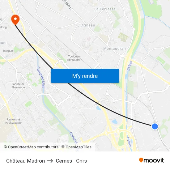 Château Madron to Cemes - Cnrs map