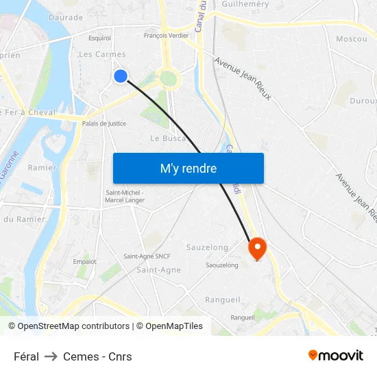 Féral to Cemes - Cnrs map