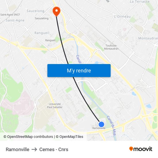 Ramonville to Cemes - Cnrs map