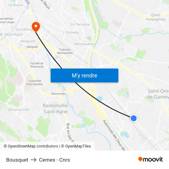 Bousquet to Cemes - Cnrs map