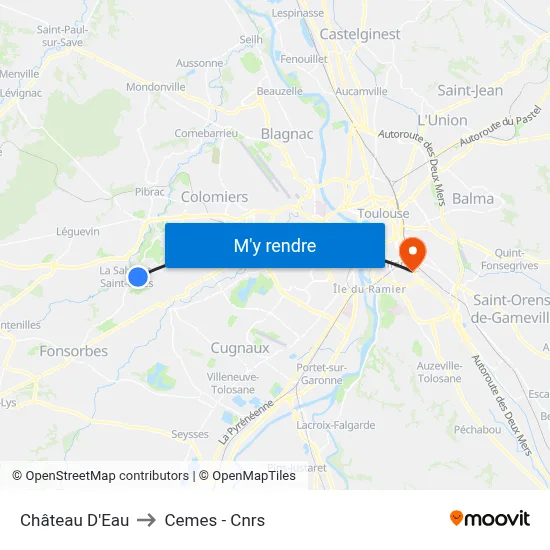 Château D'Eau to Cemes - Cnrs map