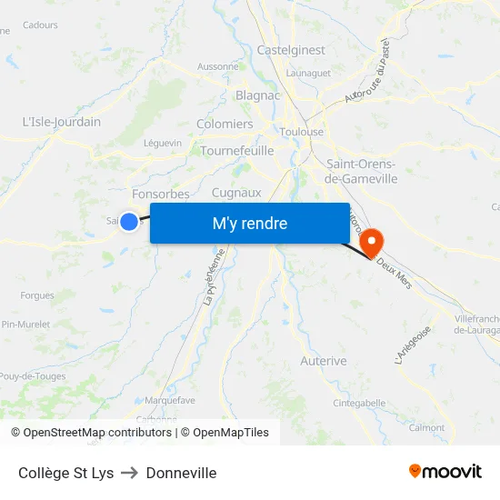 Collège St Lys to Donneville map