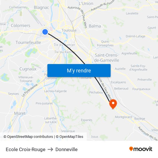 Ecole Croix-Rouge to Donneville map