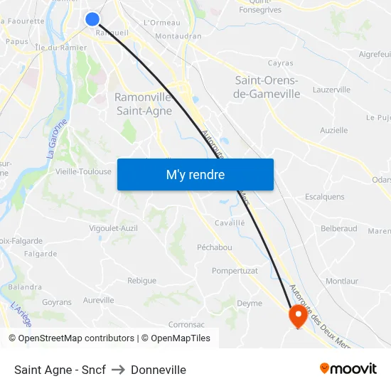 Saint Agne - Sncf to Donneville map