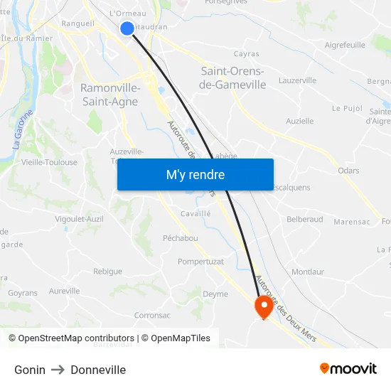 Gonin to Donneville map