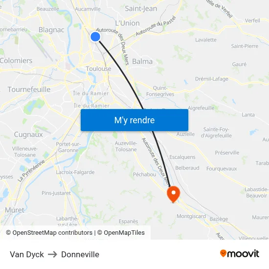 Van Dyck to Donneville map