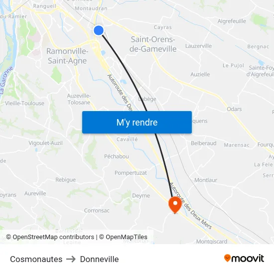 Cosmonautes to Donneville map