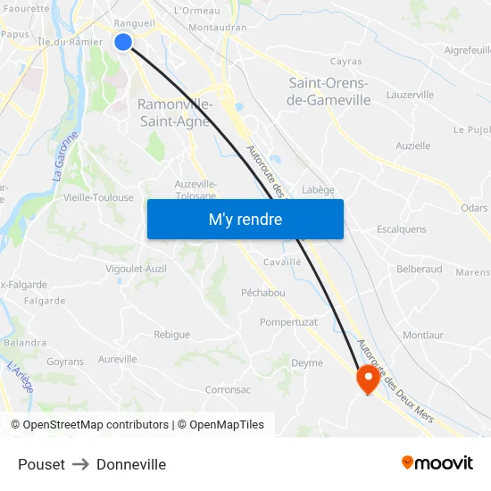 Pouset to Donneville map