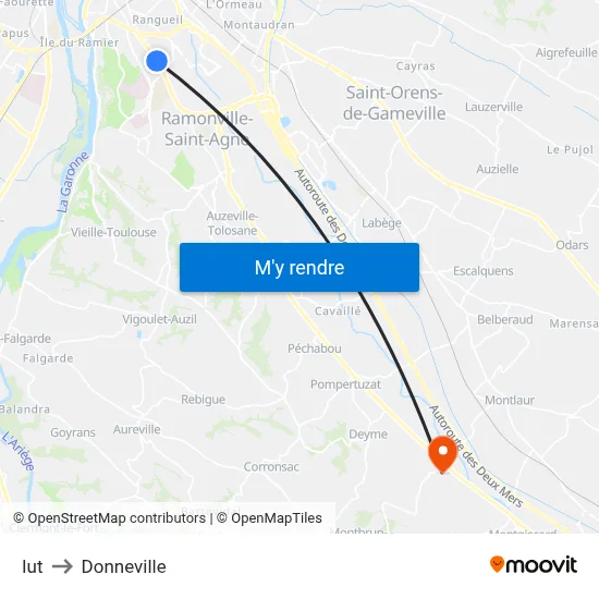 Iut to Donneville map