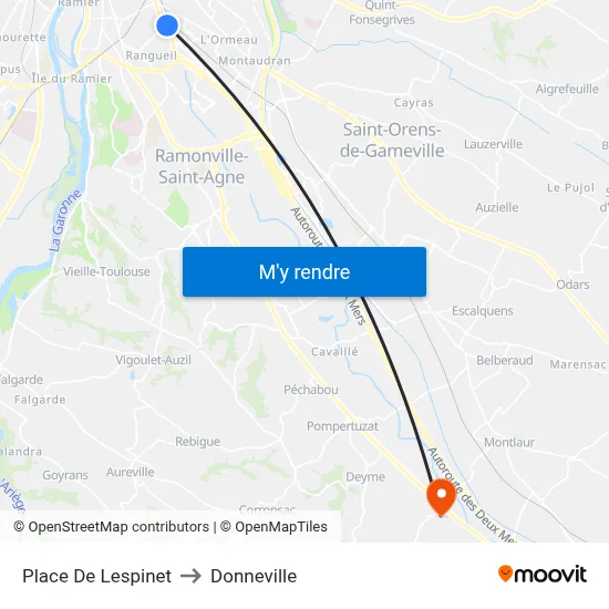 Place De Lespinet to Donneville map