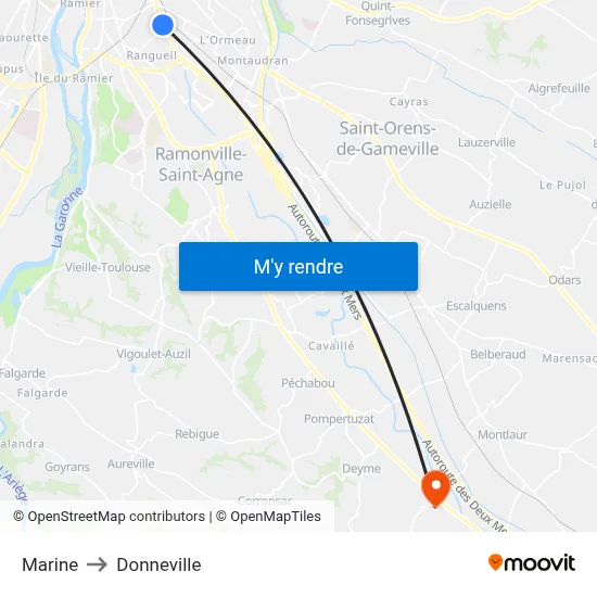 Marine to Donneville map