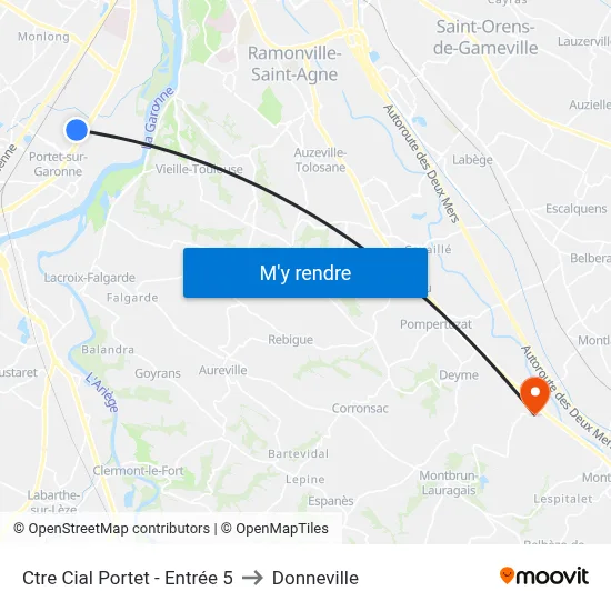 Ctre Cial Portet - Entrée 5 to Donneville map