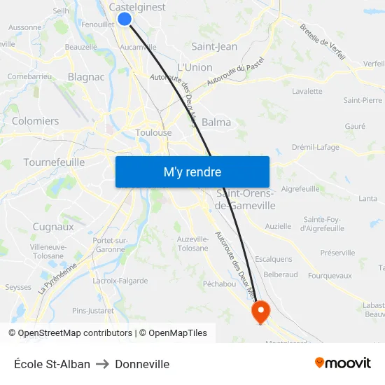 École St-Alban to Donneville map