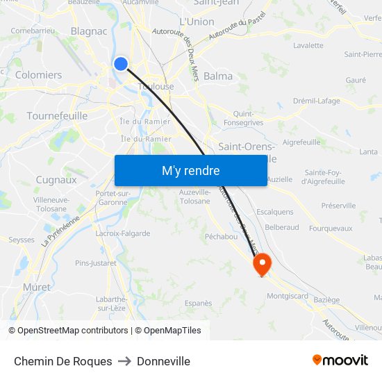 Chemin De Roques to Donneville map