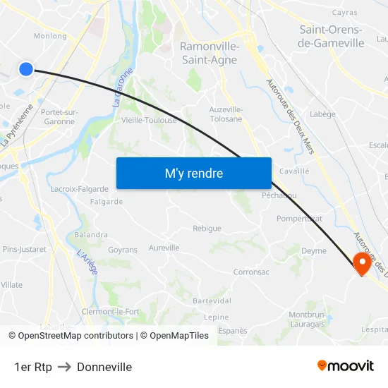 1er Rtp to Donneville map
