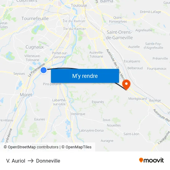V. Auriol to Donneville map