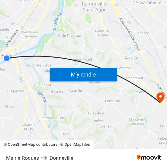 Mairie Roques to Donneville map