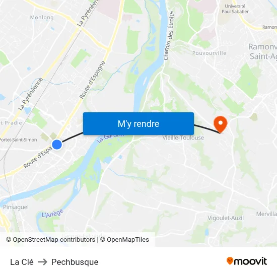 La Clé to Pechbusque map