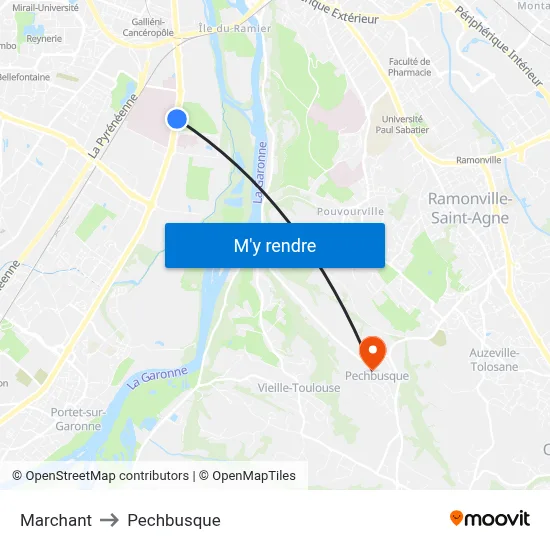 Marchant to Pechbusque map