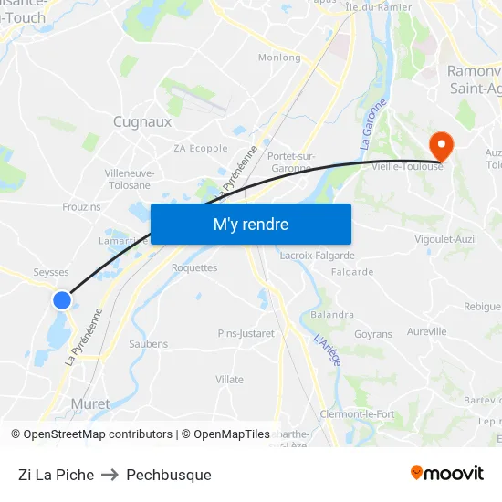 Zi La Piche to Pechbusque map