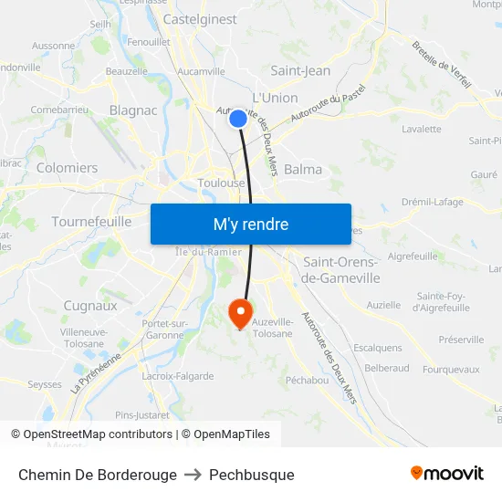 Chemin De Borderouge to Pechbusque map