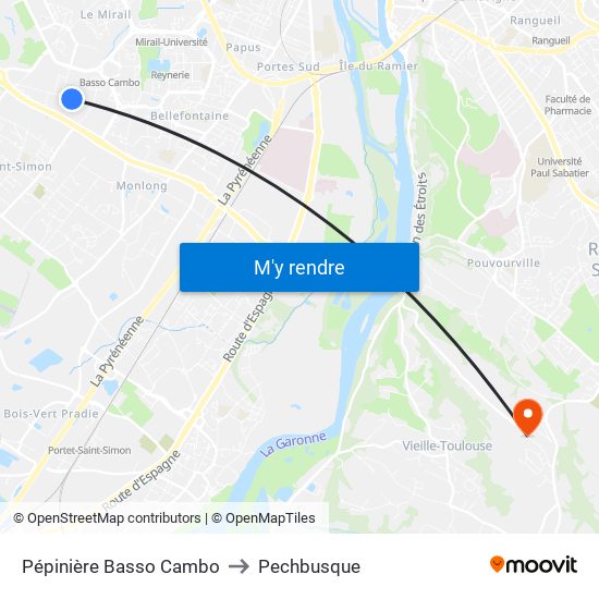 Pépinière Basso Cambo to Pechbusque map