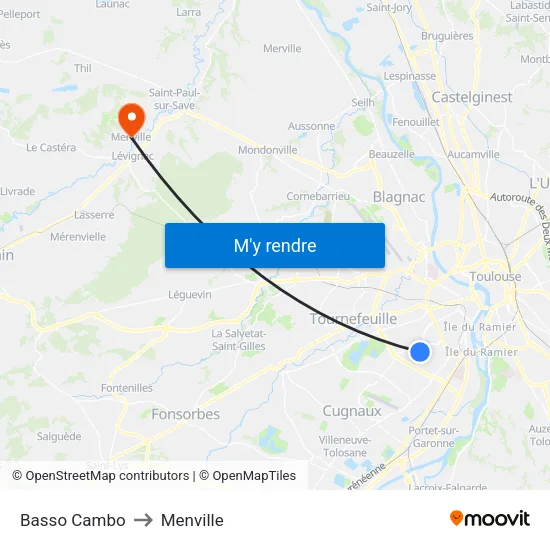 Basso Cambo to Menville map