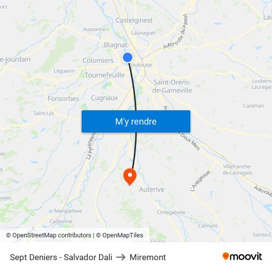 Sept Deniers - Salvador Dali to Miremont map