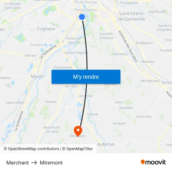 Marchant to Miremont map