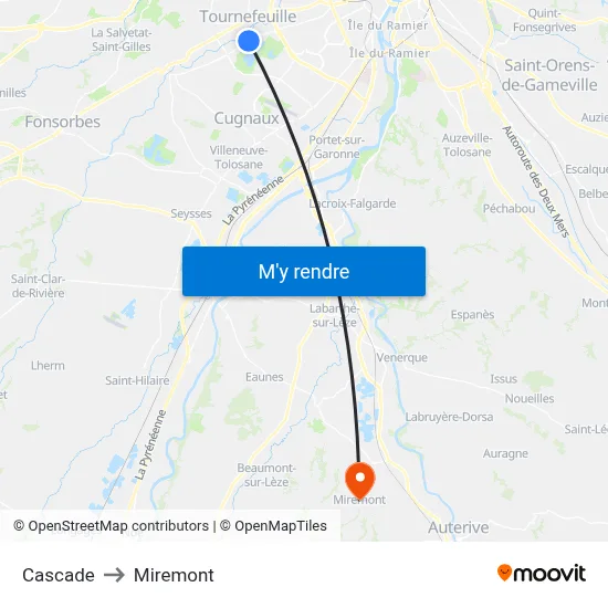 Cascade to Miremont map