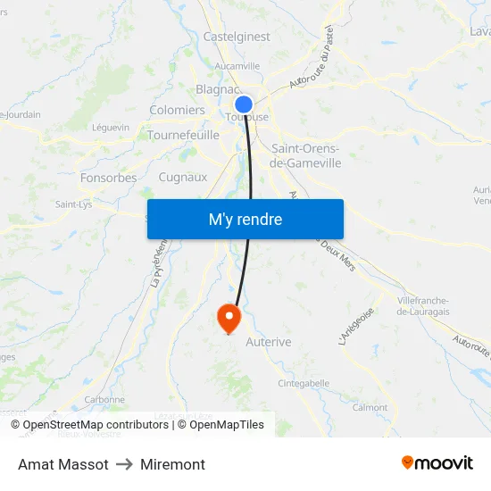 Amat Massot to Miremont map