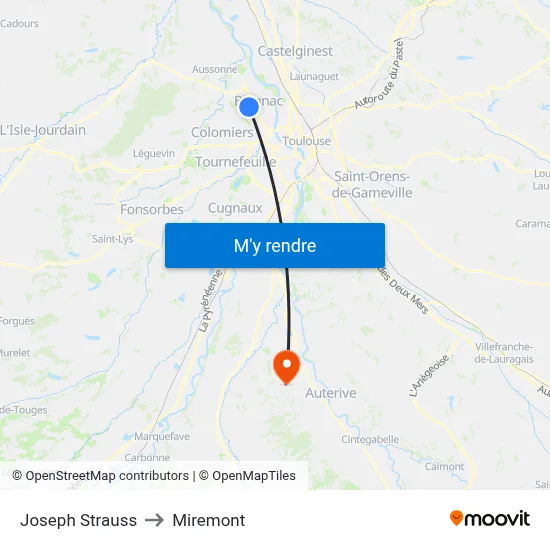 Joseph Strauss to Miremont map