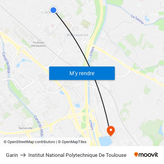 Garin to Institut National Polytechnique De Toulouse map
