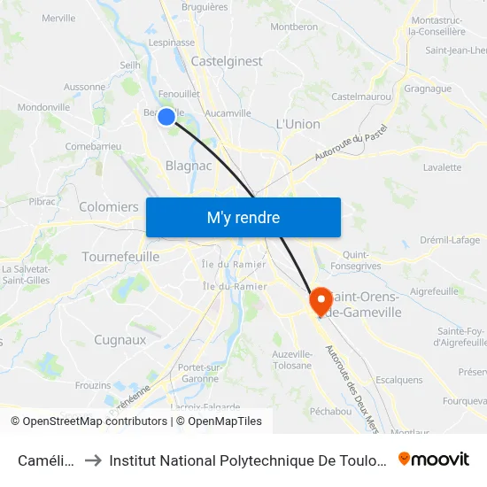 Camélias to Institut National Polytechnique De Toulouse map