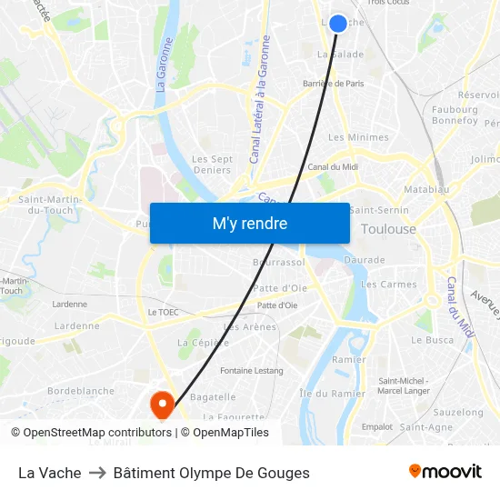 La Vache to Bâtiment Olympe De Gouges map