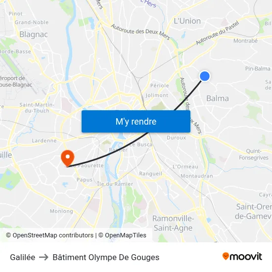 Galilée to Bâtiment Olympe De Gouges map