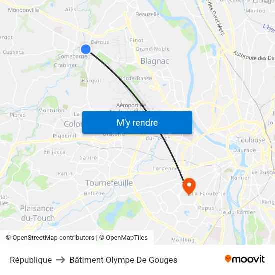 République to Bâtiment Olympe De Gouges map