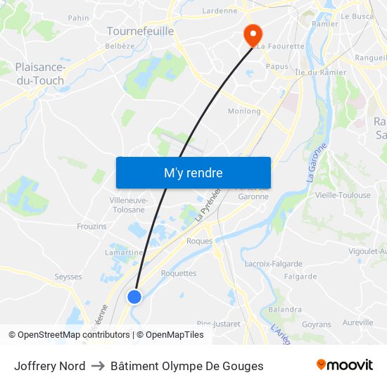 Joffrery Nord to Bâtiment Olympe De Gouges map