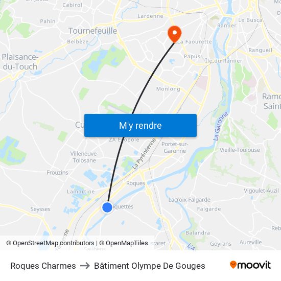 Roques Charmes to Bâtiment Olympe De Gouges map