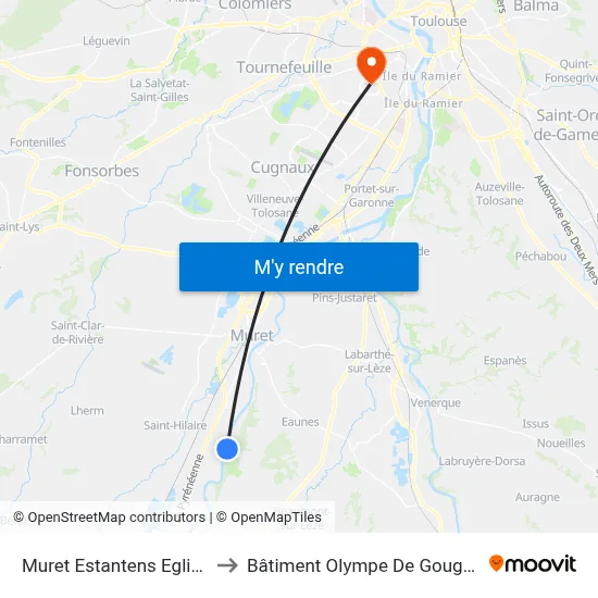 Muret Estantens Eglise to Bâtiment Olympe De Gouges map