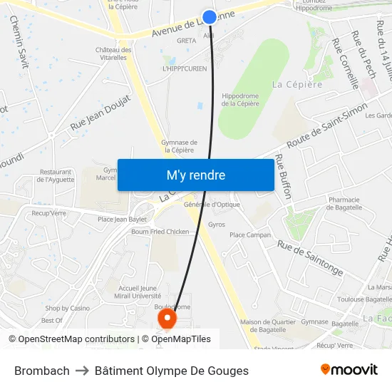 Brombach to Bâtiment Olympe De Gouges map