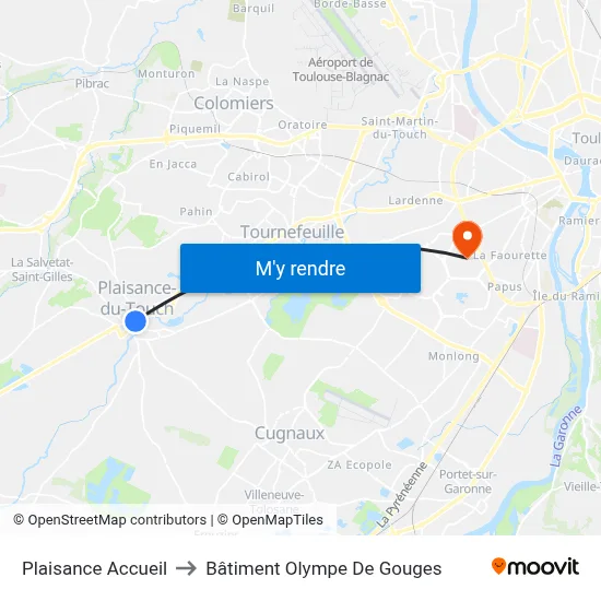 Plaisance Accueil to Bâtiment Olympe De Gouges map