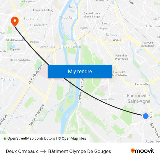 Deux Ormeaux to Bâtiment Olympe De Gouges map