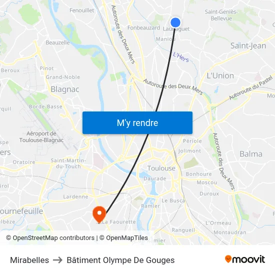 Mirabelles to Bâtiment Olympe De Gouges map