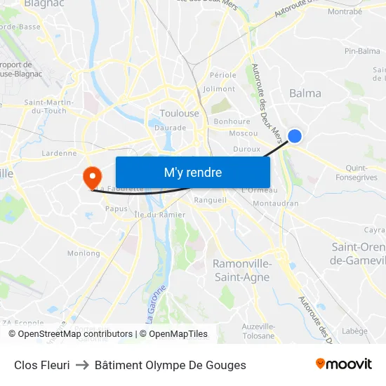 Clos Fleuri to Bâtiment Olympe De Gouges map